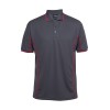 Piping Polo Shirts Charcoal Red